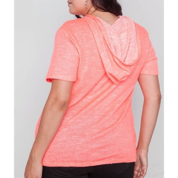 HOST PICK Coral Distressed Hoodie Tee 3X - Picture 3 of 5